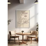 Basquiart Kokteyl Temalı Serisi Beyaz Çerçeveli Poster, Tablo, Cafe, Restoran, Mutfak Duvar Dekoru No:60 Beyaz 50 x 70