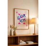 Basquiart Lucky You Temalı Serisi Ahşap Çerçeveli Poster, Tablo Duvar Dekoru No:124 Ahşap 21 x 30