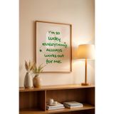 Basquiart Lucky You Temalı Serisi Ahşap Çerçeveli Poster, Tablo Duvar Dekoru No:133 Ahşap 33 x 48