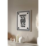 Basquiart Lucky You Temalı Serisi Beyaz Çerçeveli Poster, Tablo Duvar Dekoru No:104 Beyaz 33 x 48