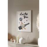 Basquiart Lucky You Temalı Serisi Beyaz Çerçeveli Poster, Tablo Duvar Dekoru No:111 Beyaz 21 x 30