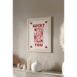 Basquiart Lucky You Temalı Serisi Beyaz Çerçeveli Poster, Tablo Duvar Dekoru No:62 Beyaz 15 x 21