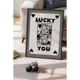 Basquiart Lucky You Temalı Serisi Siyah Çerçeveli Poster, Tablo Duvar Dekoru No:105 Siyah 50 x 70