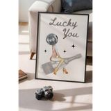 Basquiart Lucky You Temalı Serisi Siyah Çerçeveli Poster, Tablo Duvar Dekoru No:11 Siyah 50 x 70