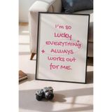 Basquiart Lucky You Temalı Serisi Siyah Çerçeveli Poster, Tablo Duvar Dekoru No:48 Siyah 15 x 21