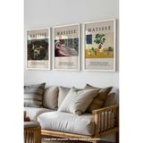 Basquiart Matisse Sanatsal Temalı 3'lü Beyaz Çerçeveli Poster, Tablo Seti No:13 Beyaz 50 x 70
