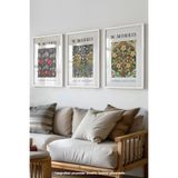 Basquiart Morris Sanatsal Dekorasyon Temalı 3'lü Beyaz Çerçeveli Poster, Tablo Seti No:7 Beyaz 15 x 21