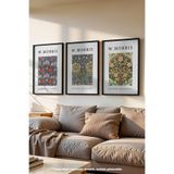 Basquiart Morris Sanatsal Dekorasyon Temalı 3'lü Siyah Çerçeveli Poster, Tablo Seti No:7 Siyah 33 x 48