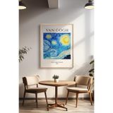 Basquiart Vincent Van Gogh Temalı Serisi Ahşap Çerçeveli Poster, Tablo Duvar Dekoru No:2 Ahşap 30 x 40