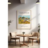 Basquiart Vincent Van Gogh Temalı Serisi Ahşap Çerçeveli Poster, Tablo Duvar Dekoru No:22 Ahşap 33 x 48