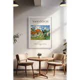 Basquiart Vincent Van Gogh Temalı Serisi Beyaz Çerçeveli Poster, Tablo Duvar Dekoru No:18 Beyaz 15 x 21