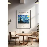 Basquiart Vincent Van Gogh Temalı Serisi Siyah Çerçeveli Poster, Tablo Duvar Dekoru No:5 Siyah 33 x 48