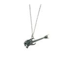 Bass Gitar Müzik Aleti Kolye – Metal Zamak Kaplama, 60 Cm Zincir