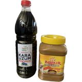 Baştan Yöresel Ürünler 1300GRAM Karaüzüm Pekmezi ve 1kg Konya Bozkır Tahin - 2 kg