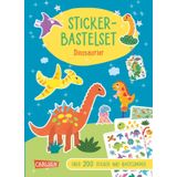 Bastelset für Kinder: Sticker-Bastelset: Dinosaurier: Über 200 magische Sticker und Bastelpapier | Bastelbuch für Dino-Fans ab 5 Jahren mit Vorlagen und Schritt-für-Schritt-Anleitungen