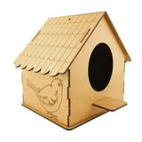 Bastelzone Boyama için ahşap kuş yuvası model kiti. Boya ve fırça ile. MDF ahşap bulmaca modeli bina Çocuklar için 3D ahşap kit