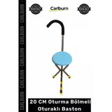 #Baston Dayanıklı Ergonomik Katlanabilir Hafif Kaymaz Taban 20 Cm Oturma Bölmeli Oturaklı Baston