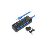 Bastore 4 Port Usb 3.0 Coklayici Hub Anahtarli Isikli Adaptorlu Cogaltici