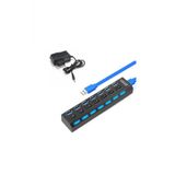 Bastore 7 Port Usb 3.0 Coklayici Hub Anahtarli Isikli Adaptorlu Cogaltici