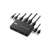 BASTORE HDMI 4K Kvm Switch 2 Port USB 2 Pc Tek Kasa Klavye Mouse Kontrol Çoklayıcı