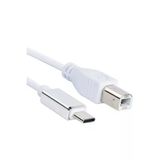 Bastore Usb Type-C - Usb-B Yazıcı Kablosu, 1 Metre, Yüksek Hızlı Veri Aktarımı, Beyaz