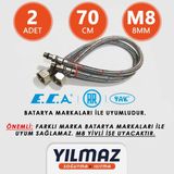 Batarya Bağlantı Fleksi - Hortumu, Soğuk ve Sıcak - 70CM , M8