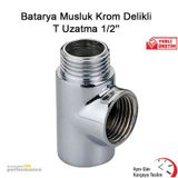 Batarya Musluk Krom Delikli T Uzatma 1/2''''