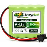BataryaBank 4.8V 2000MAH Oyuncak Araba Pili Bataryası Siyah Soket | Şarjlı Yedek Pil