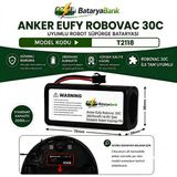 BataryaBank Anker Eufy Robovac 30C (T2118) Uyumlu Robot Süpürge Bataryası 14.4V 2600MAH Li-Ion Şarj Edilebilir Pil