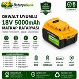 Bataryabank Dewalt Uyumlu 18V 5AH Li-Ion Şarjlı Matkap Bataryası