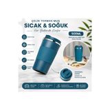 BATBAT 380 Ml Çift Katman El Yakmaz Küçük Paslanmaz Çelik Sızdırmaz Araç Içi Bardak Termos Kupa Çay Termosu Kaydırmaz Lastikli Kahve Kupası MUG