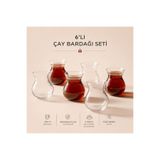 BATBAT 6'lı Borosilikat 200 ml Çay Bardağı Keyf-i Ala Cam Çay Seti - Refikadan Tatlıcan Çay Bardağı Seti