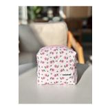 Batekso Minik Pembe Çiçek Desenli Makyaj Çantası - Küçük Boy