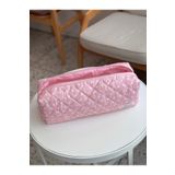 Batekso Pembe Kurdele Desenli Saç Şekillendiricileri İçin Seyahat Çantası - Xl Boy