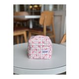 Batekso Pembe Pötikare Kurdele Desenli Makyaj Çantası - Küçük Boy