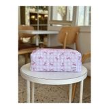 Batekso Pembe Pötikare Kurdele Desenli Saç Şekillendiricileri İçin Seyahat Çantası - XL Boy