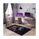 Bater Kadife Oyuncu Odası Halısı Kaymaz Pamuk Tabanlı Yıkanabilir Antibakteriyel Gamer, Gaming Halısı 120X180 - 374-Yeşil