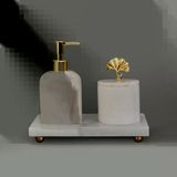 Bath 3'Lü Mermer Banyo Seti - Beyaz