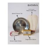 bathiva 4'lü Hamam Seti %100 Floş İpek Beyaz Banyo Kesesi, Hamam Tası, Bıttım Sabunu, Köpük Torbası