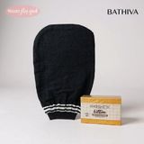 Bathiva Siyah Banyo Kesesi Peeling Eldiveni (%100 Floş Ipek), Doğal Bıttım Sabunu