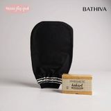Bathiva Siyah Banyo Kesesi Peeling Eldiveni (%100 Floş Ipek), Doğal Kükürt Sabunu