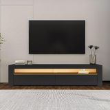 Batı Led Işıklı 2 Kapaklı Tv Sehpası – 150 Cm – Minimal Tasarım Antrasit