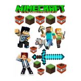BatıDoğu Yenilebilir Şekerli Kağıt Baskısı Cupcake ve Pasta Resim Baskı Minecraft Temalı 27