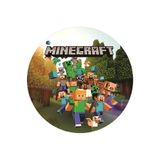 BatıDoğu Yenilebilir Yuvarlak Pasta Resim Baskısı 20 cm Şekerli Kağıt Minecraft Temalı 05