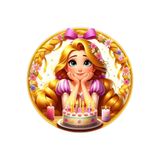 BatıDoğu Yenilebilir Yuvarlak Pasta Resim Baskısı 20 cm Şekerli Kağıt Rapunzel Temalı 16