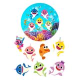 BatıDoğu Yenilebilir Yuvarlak Pasta ve Figür Resim Baskısı Şekerli Kağıt Baby Shark Temalı 40