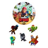 BatıDoğu Yenilebilir Yuvarlak Pasta ve Figür Resim Baskısı Şekerli Kağıt Brawl Stars 05