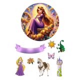 BatıDoğu Yenilebilir Yuvarlak Pasta ve Figür Resim Baskısı Şekerli Kağıt Rapunzel Temalı 23
