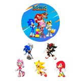 BatıDoğu Yenilebilir Yuvarlak Pasta ve Figür Resim Baskısı Şekerli Kağıt Sonic Temalı 26