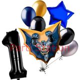 Batman 1 Yaş Rakam Yıldız Balon Set Yarasa Adam Batman Doğum Günü Parti Balon Set